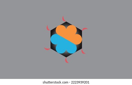 Circular object vector and logo design in polygon.