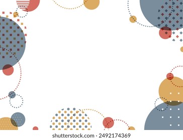 Circular objects and patterned frames, pop backgrounds