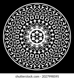 Circular one-color pattern. Illustration in vector