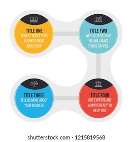 Circular option template. Bright corporate business colors and a lot of space for your text. 