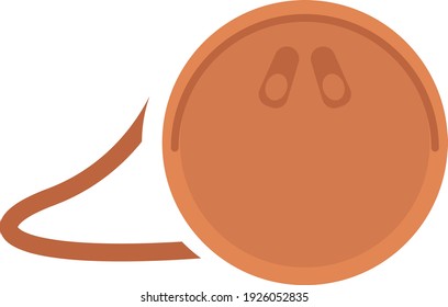 Circular orange bag, illustration, vector on white background.
