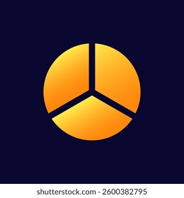 A circular orange graph icon divided into three segments, used for displaying data visually.