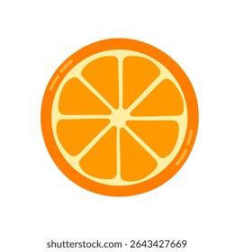 Circular orange slice icon. Great for juice branding, summer prints, or fresh food visuals