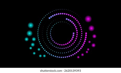 fundo abstrato orbital circular com gradiente azul púrpura