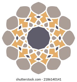 Circular oriental ornament. Simple vector illustration. Abstract ethnic symbol, logo, icon.
