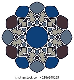 Circular oriental ornament. Simple vector illustration. Abstract ethnic symbol, logo, icon.