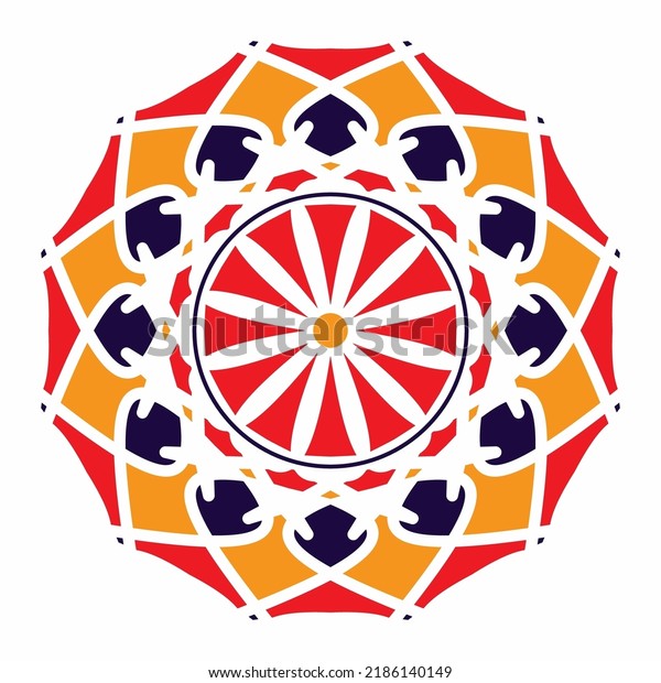 Circular oriental ornament. Simple
vector illustration. Abstract ethnic symbol, logo,
icon.