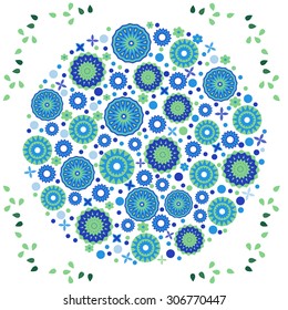 Circular original beautiful floral background Bundle with leaves-vector designers collection