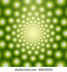 Circular ornament. Broccoli Romanesco cabbage.
Floral green background.