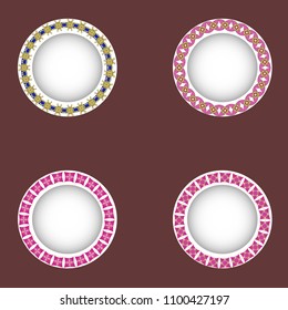 Circular ornament. The combination of geometry and hand drawn patterns.Vintage decorative elements.Logo.
