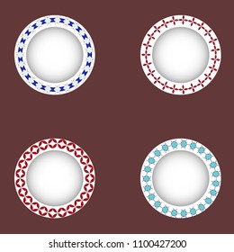 Circular ornament. The combination of geometry and hand drawn patterns.Vintage decorative elements.Logo.