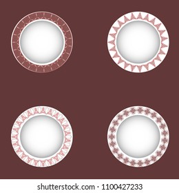 Circular ornament. The combination of geometry and hand drawn patterns.Vintage decorative elements.Logo.