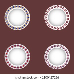 Circular ornament. The combination of geometry and hand drawn patterns.Vintage decorative elements.Logo.