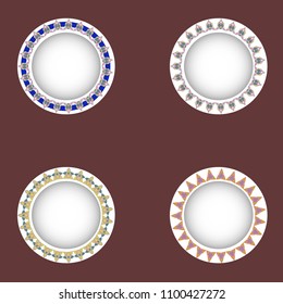 Circular ornament. The combination of geometry and hand drawn patterns.Vintage decorative elements.Logo.