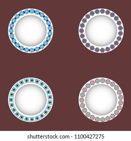 Circular ornament. The combination of geometry and hand drawn patterns.Vintage decorative elements.Logo.