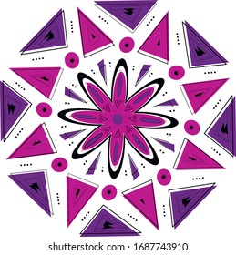 Circular ornament for design, jewelry, patterns, wrapping paper, fabric  