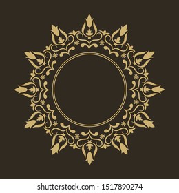 Circular ornament for design in oriental style. Vector illustration