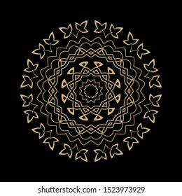 Circular ornament for design in oriental style. Vector illustration.