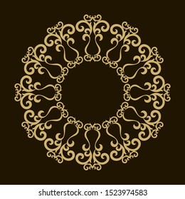 Circular ornament for design in oriental style. Vector illustration.