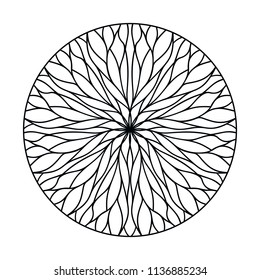 Circular ornament from flowing lines. Natural Geometry. Vector decor elements