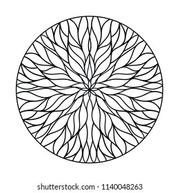 Circular ornament from flowing lines. Natural Geometry. Vector decor elements