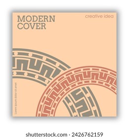 Circular ornament. The idea of a banner, brochure, catalog, or booklet. A template for creative design