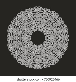 Circular ornament on a black background