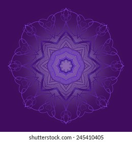 circular ornament on purple background