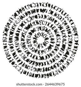 Circular ornament pattern. Decorative mandala design. Vector radial motif. Symmetrical geometric artwork.