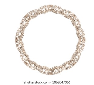 circular ornament, place for text on a white background