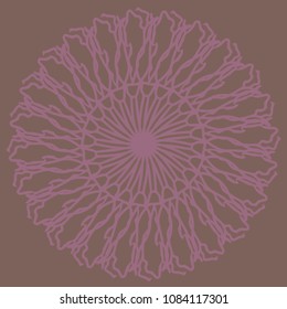 Circular ornament. Rose. Vector illustration.