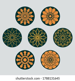Circular ornament seamless pattern design.