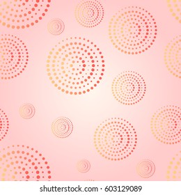 A circular ornament, seamless texture, geometric pattern orange