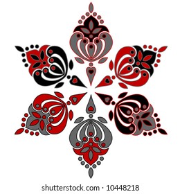  Circular ornament from six elements.