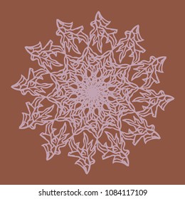Circular ornament. Snowflake. Vector illustration.