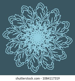 Circular ornament. Snowflake. Vector illustration.