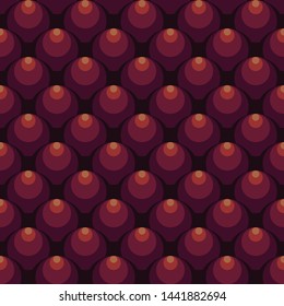 Circular Ornament Solid Colors Fishscales Seamless Pattern