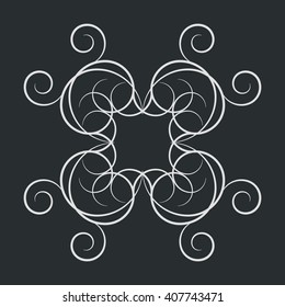 A circular ornament  of swirling lines, vector illustration.