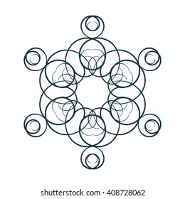A circular ornament  of swirling lines, vector illustration.