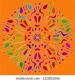 Circular ornament. Template for fan. Mat. Ottoman pattern. Vector illustration.