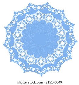 circular ornament with winter snowflakes