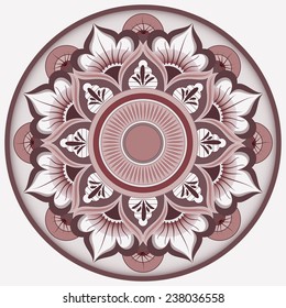 Circular ornamental classic design, used in traditional Italian ceramic. This design is typically used for ornamental wall ceramic plates