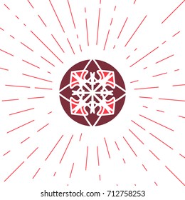 Circular ornamental sun symbol. Vector geometric emblem