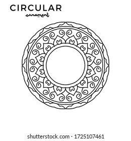 Circular ornaments can be used for paper cutting templates, wood cutting designs.Vector EPS10