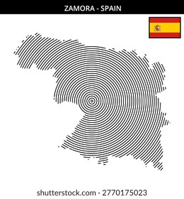 Circular outline design showcasing Zamora in Spain
