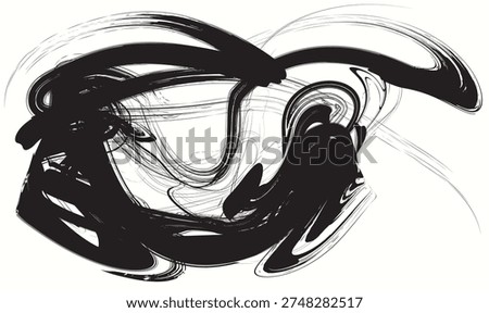 circular paint brush strokes, grunge paint element, Monochrome grunge texture. Brush strokes paint Isolated on white background, grunge brush strokes ink paint.eps