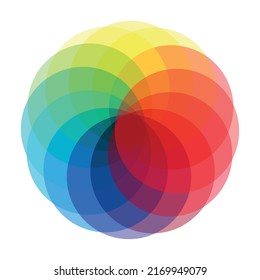 Circular palette of all colors of the rainbow on a white background - Vector illustration