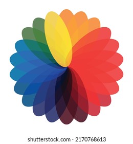 Circular palette of all colors of the rainbow on a white background - Vector illustration