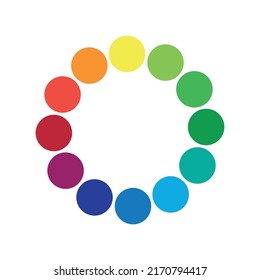 Circular palette of all colors of the rainbow on a white background - Vector illustration