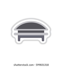 Circular Park Bench in paper sticker style